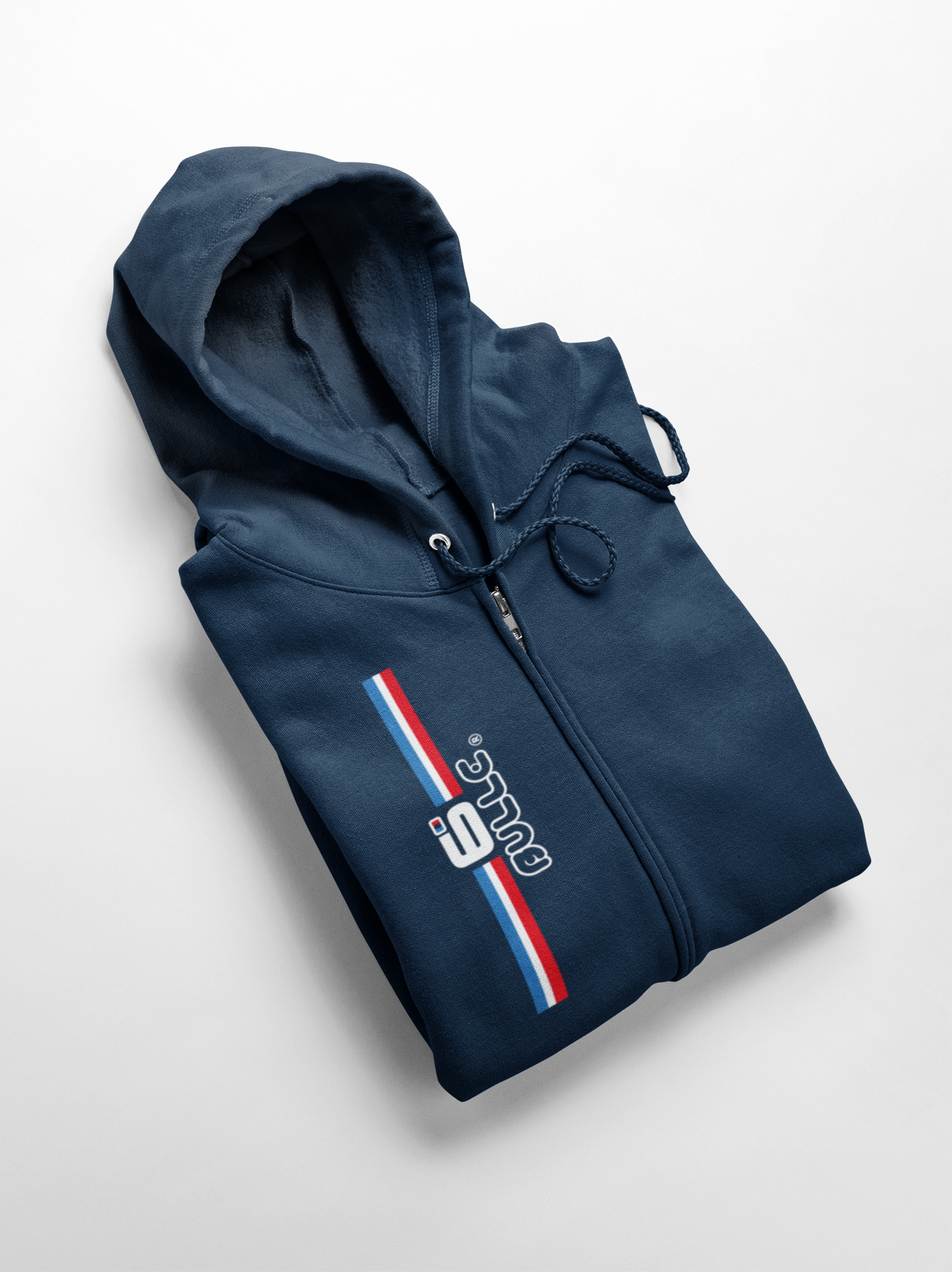 Veste zippee bleu blanc rouge